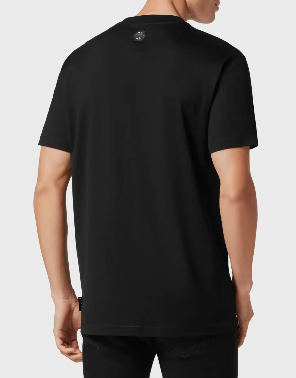 Black Philipp Plein T-Shirt Gut Herren T-Shirt Round Neck Ss Snake - 2