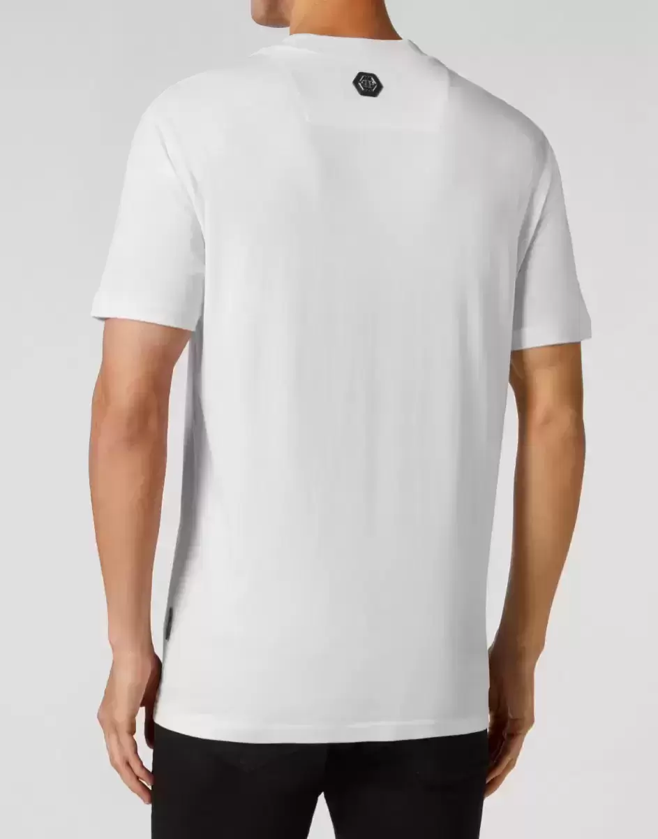T-Shirt Round Neck Ss Snake 2024 T-Shirt Philipp Plein White Herren - 2