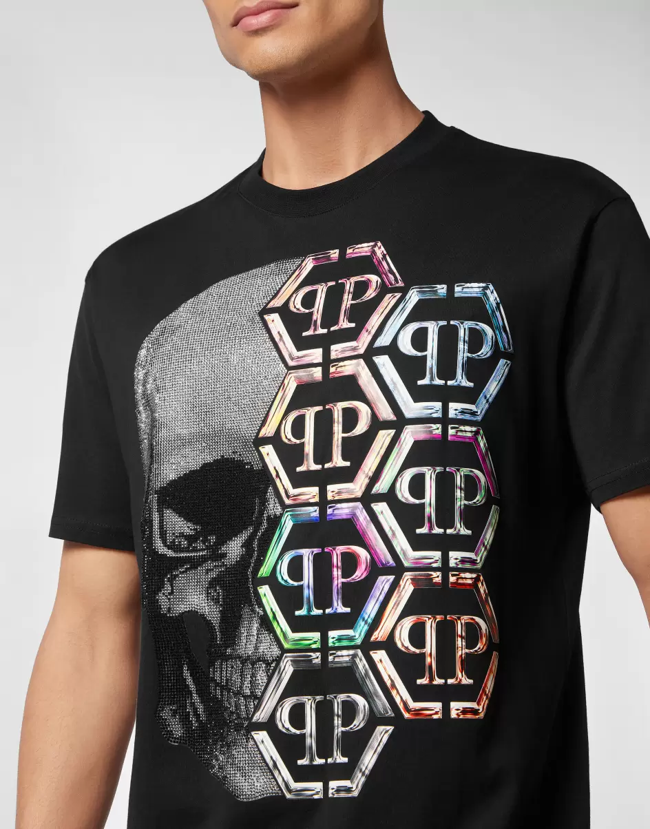 T-Shirt Round Neck Ss Skull And Plein Black / Multicolored Philipp Plein Wesentlich T-Shirt Herren - 4