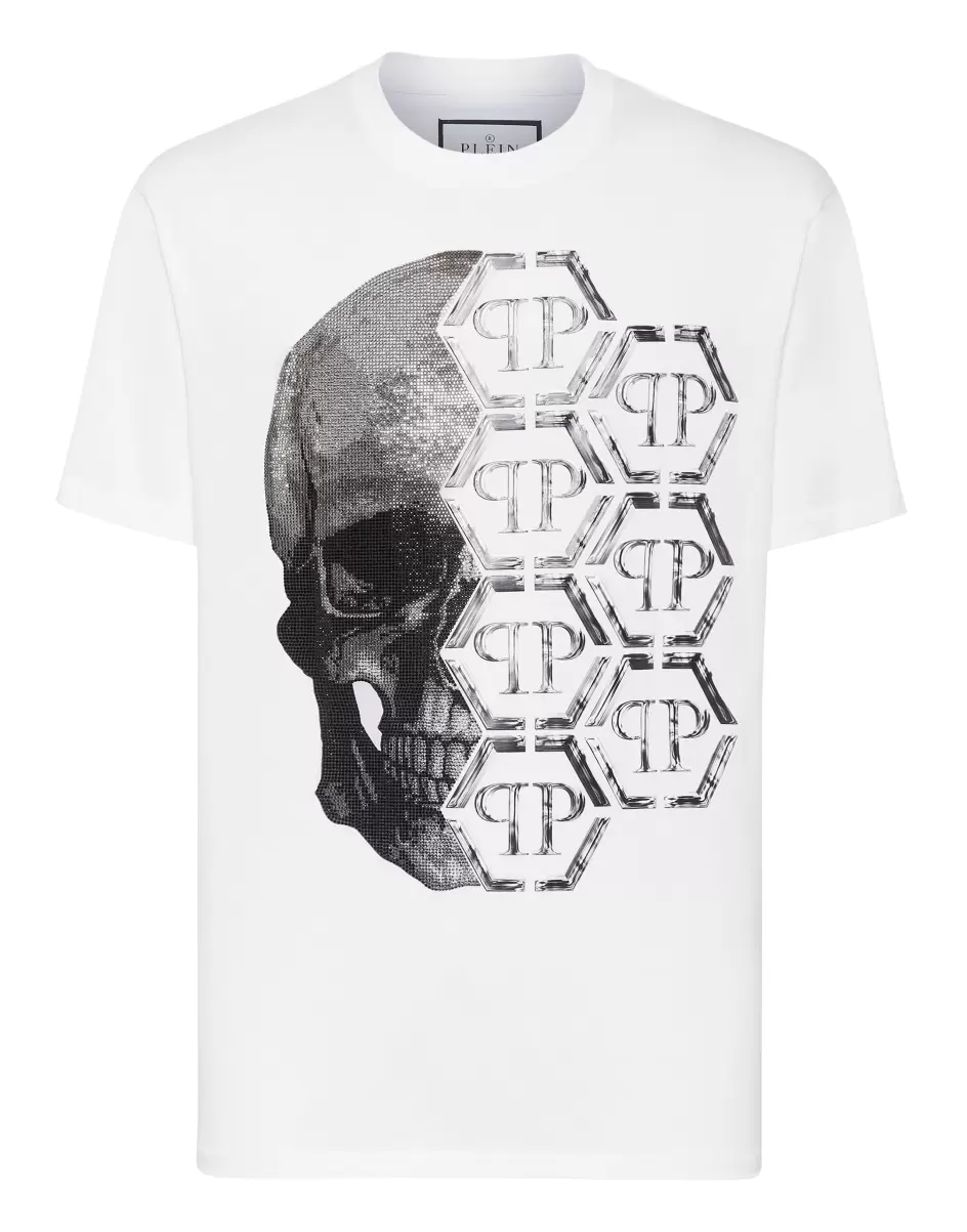 T-Shirt Round Neck Ss Skull And Plein T-Shirt White Flexibilität Philipp Plein Herren