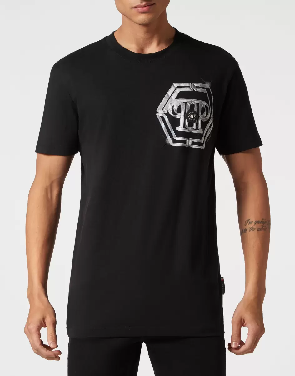 T-Shirt Round Neck Ss Pp Glass Philipp Plein Bestellen Herren Black T-Shirt - 1