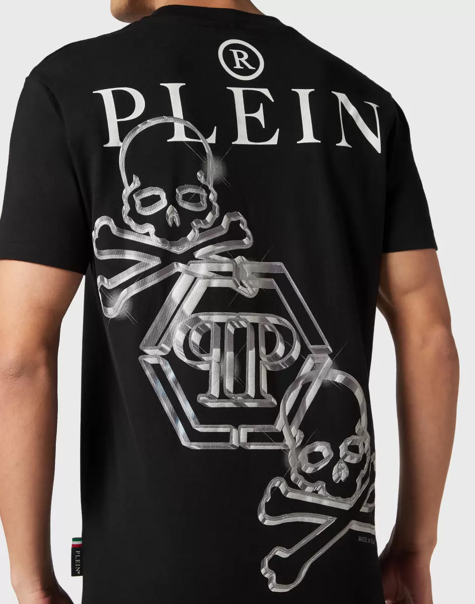T-Shirt Round Neck Ss Pp Glass Philipp Plein Bestellen Herren Black T-Shirt - 4