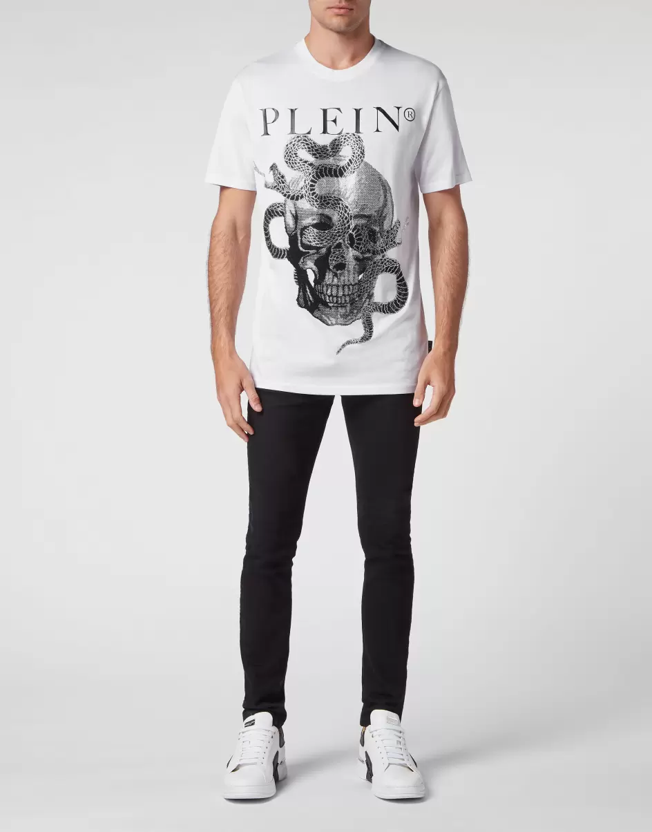 Philipp Plein T-Shirt Round Neck Ss Snake Marke Herren T-Shirt White - 3