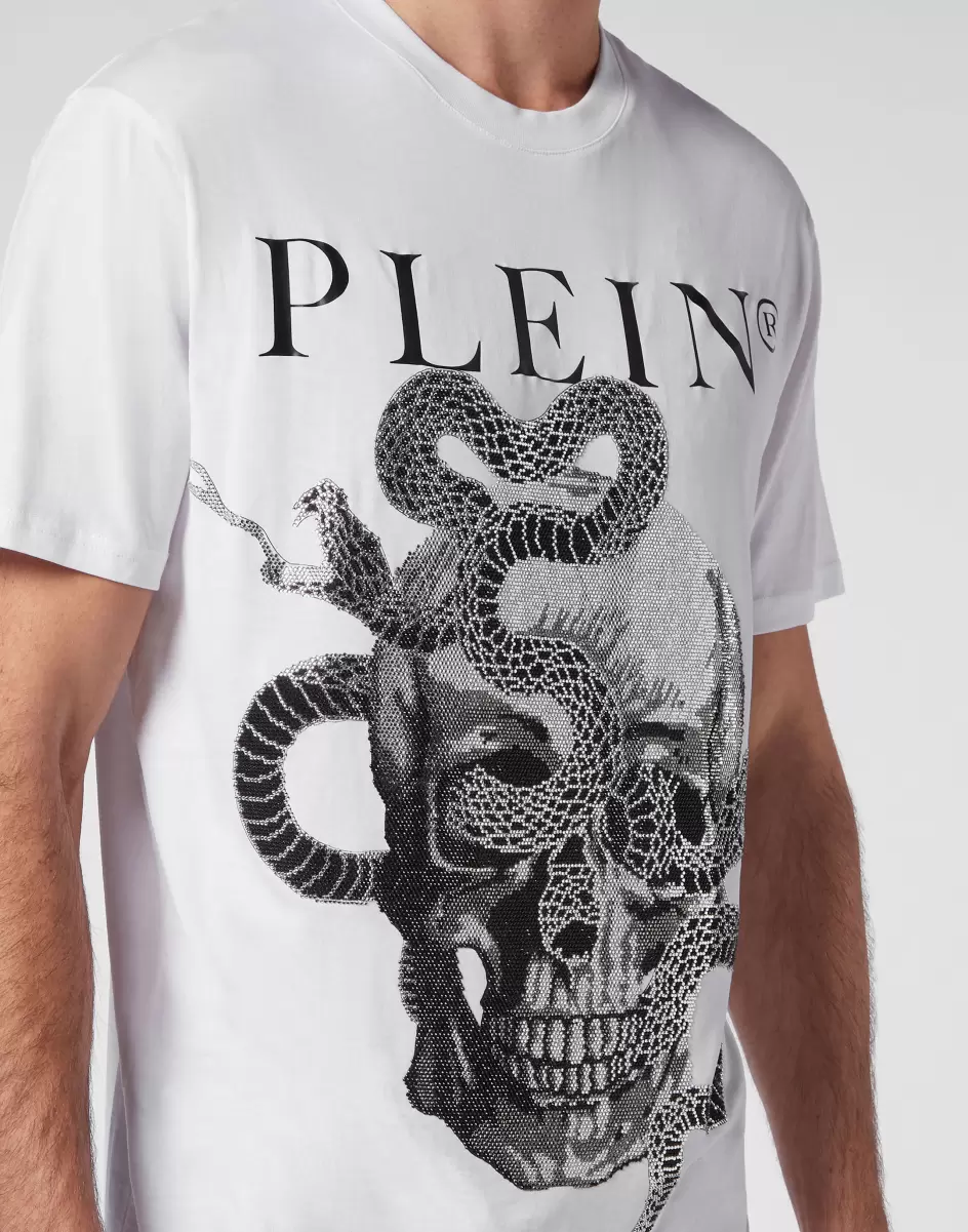 Philipp Plein T-Shirt Round Neck Ss Snake Marke Herren T-Shirt White - 4