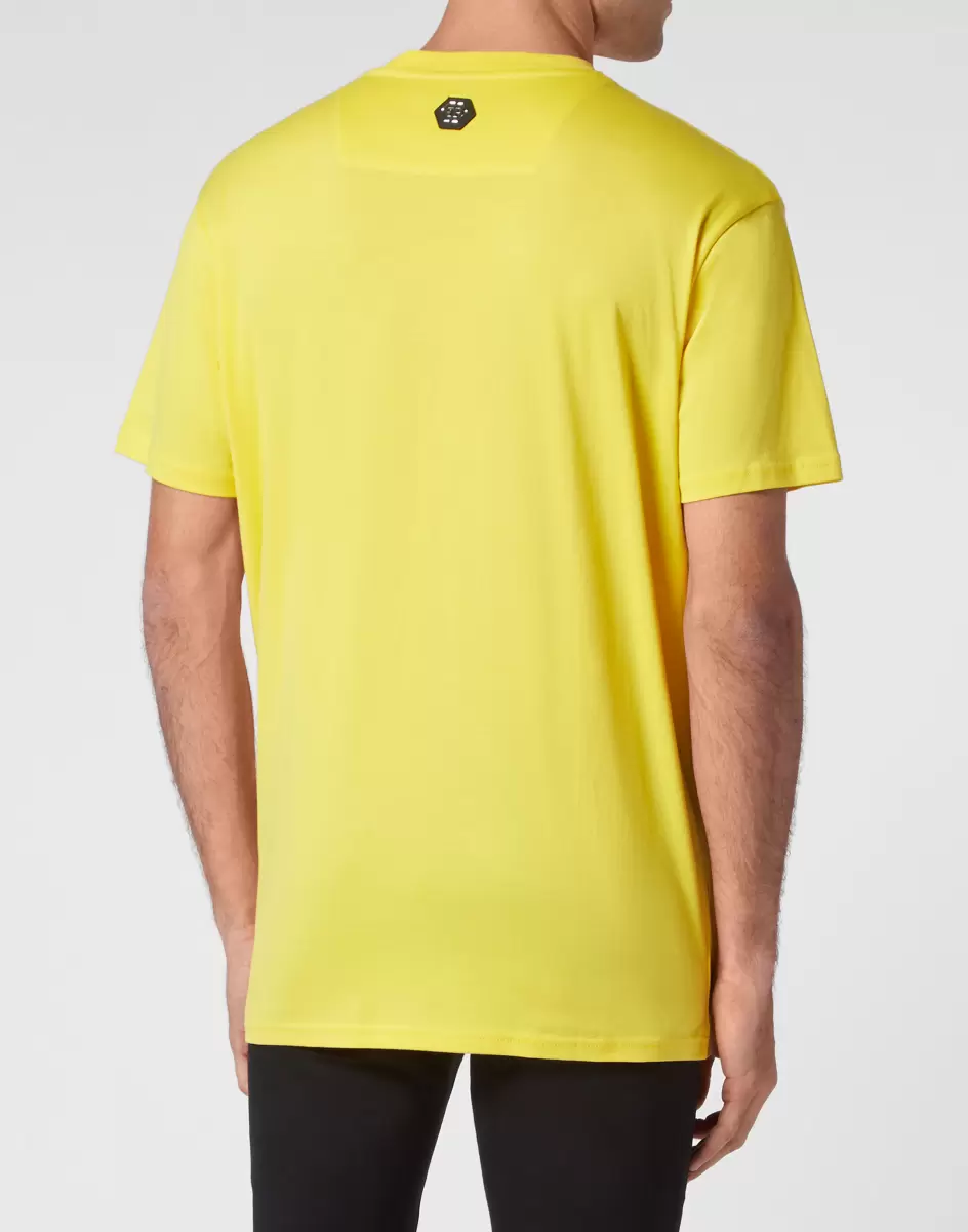 T-Shirt Round Neck Ss Snake Herren Rabattmarken T-Shirt Yellow Philipp Plein - 2