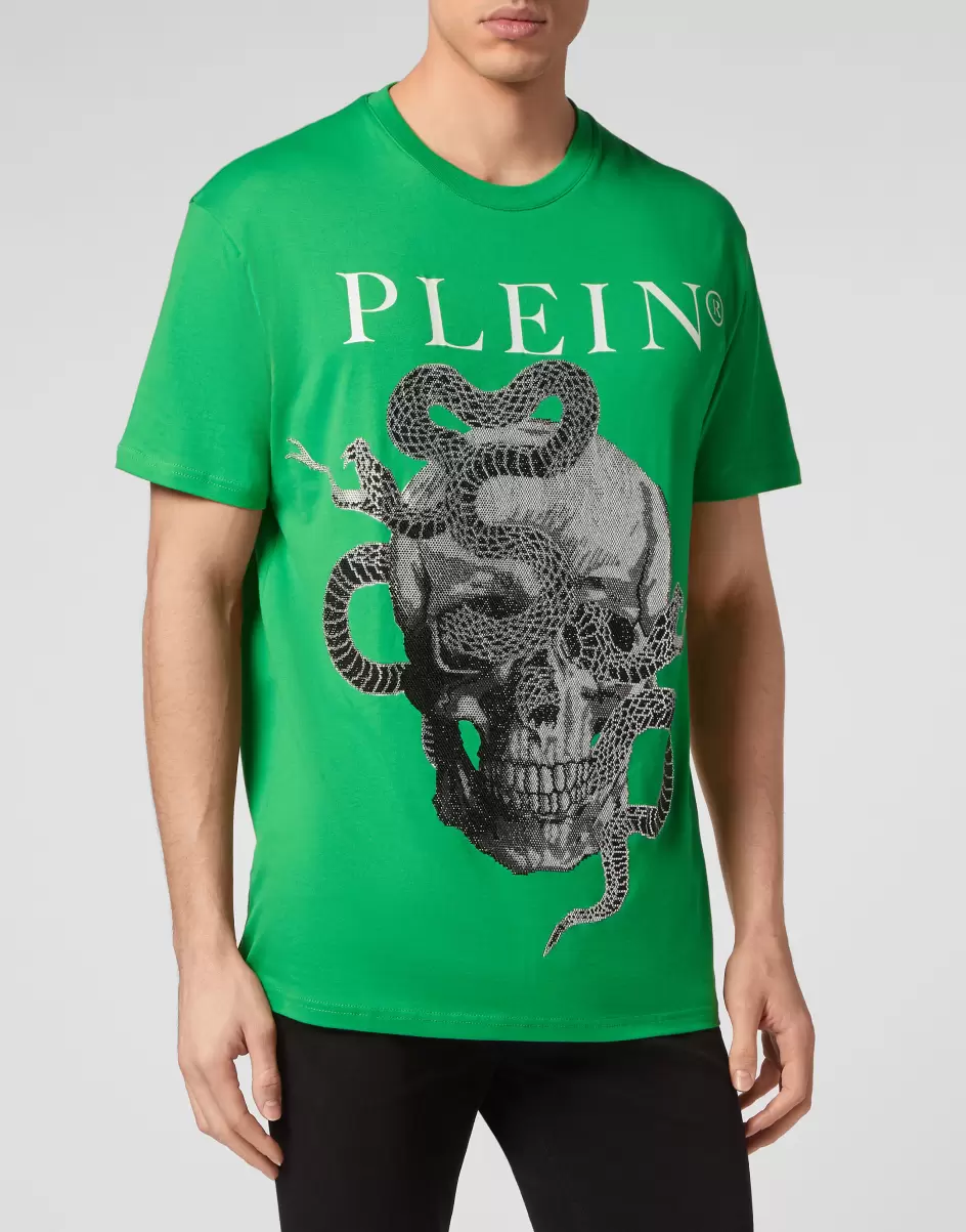 Philipp Plein Herren Green Neues Produkt T-Shirt T-Shirt Round Neck Ss Snake - 1