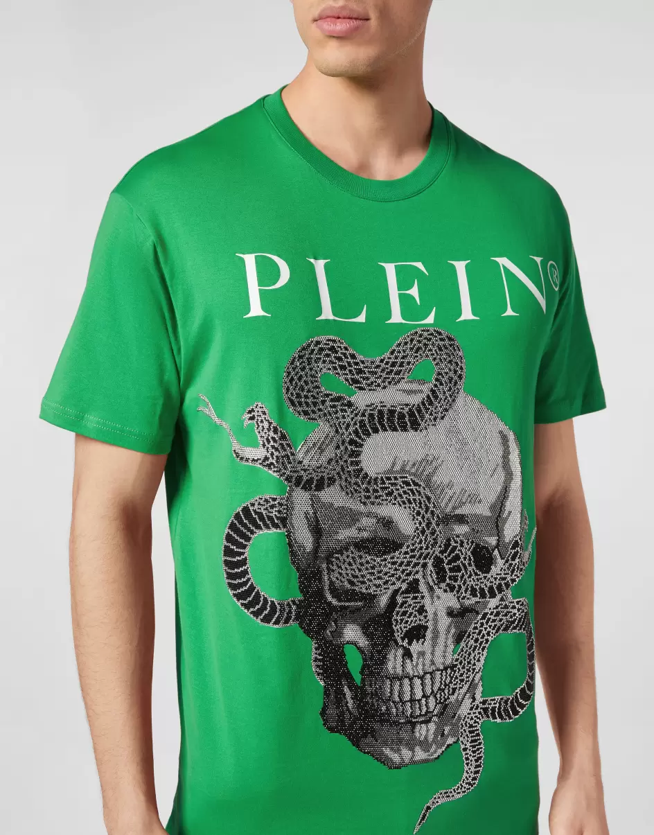 Philipp Plein Herren Green Neues Produkt T-Shirt T-Shirt Round Neck Ss Snake - 4