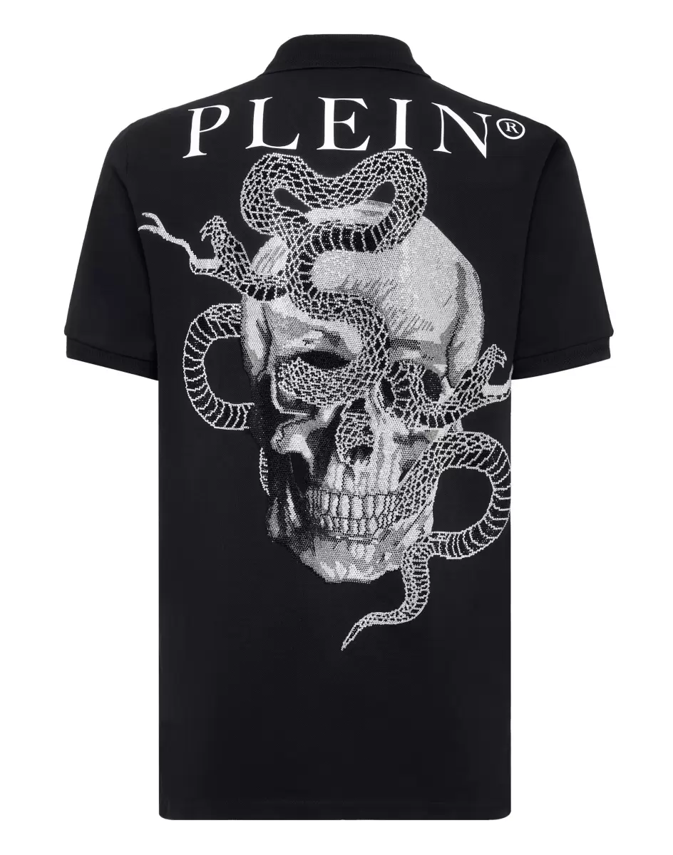 Philipp Plein Slim Fit Polo Shirt Ss Snake T-Shirt Black Design Herren - 1