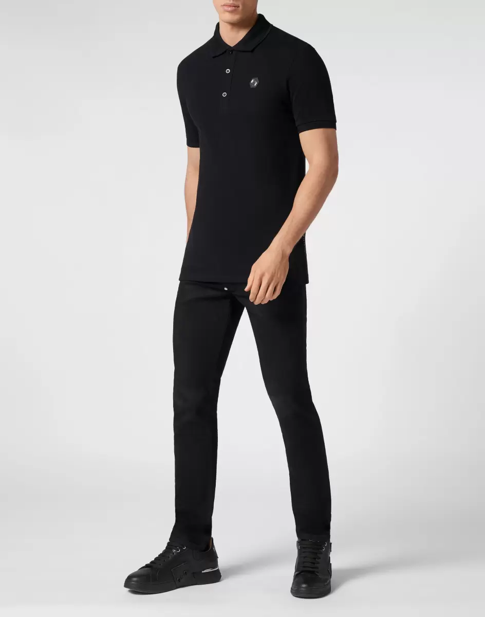 Philipp Plein Slim Fit Polo Shirt Ss Snake T-Shirt Black Design Herren - 4