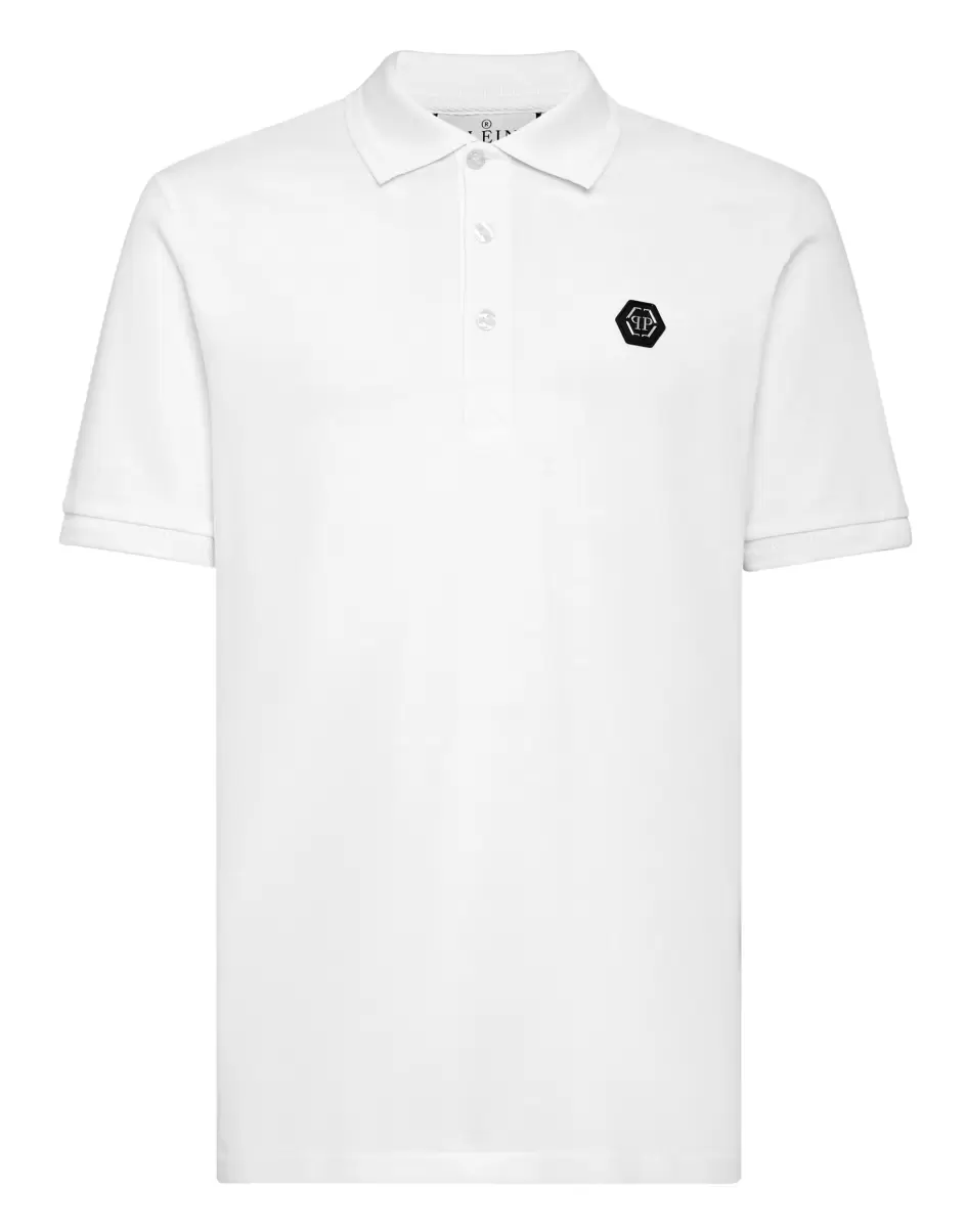T-Shirt Herren Philipp Plein Slim Fit Polo Shirt Ss Snake White Garantie