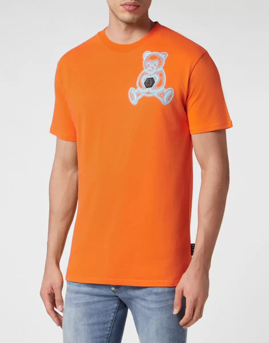 T-Shirt Round Neck Ss Teddy Bear Philipp Plein Herren Hersteller Orange T-Shirt - 1