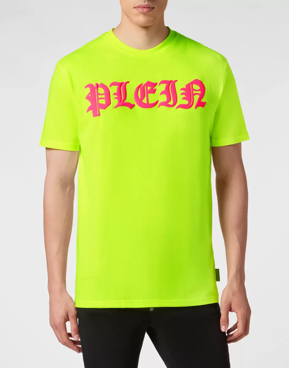 Herren T-Shirt T-Shirt Round Neck Ss Gothic Plein Verkaufen Yellow Fluo Philipp Plein - 1