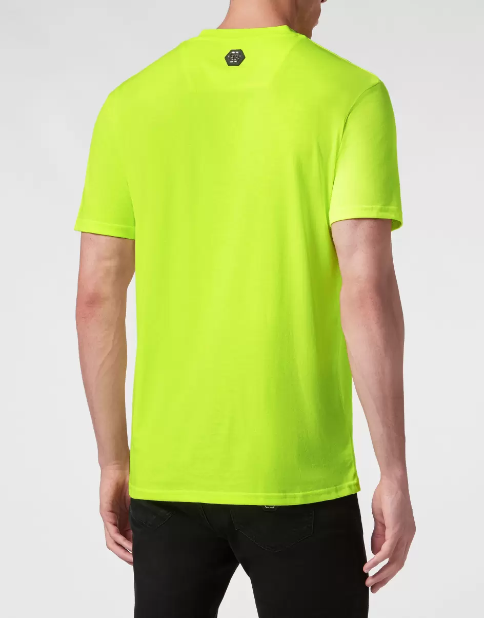 Herren T-Shirt T-Shirt Round Neck Ss Gothic Plein Verkaufen Yellow Fluo Philipp Plein - 2