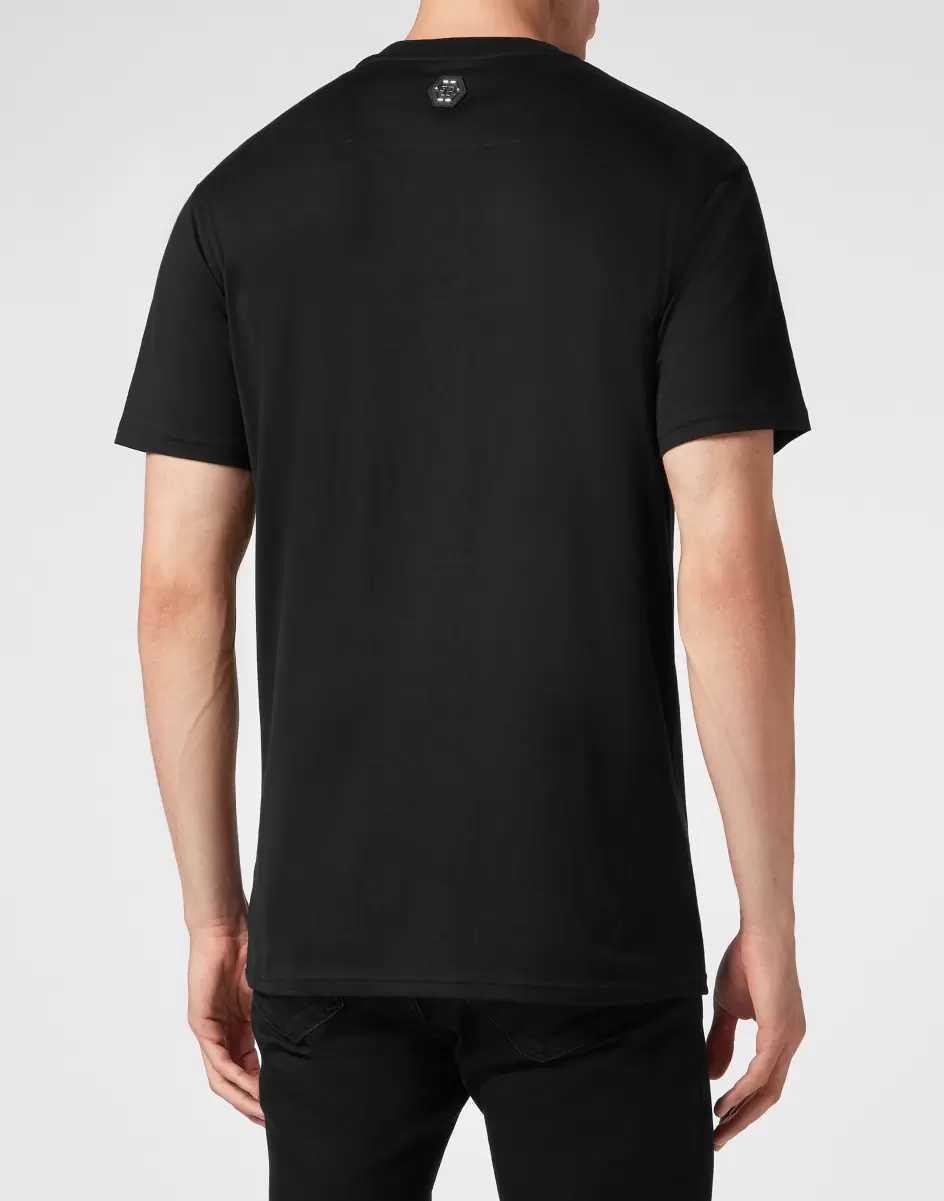 Herren T-Shirt Billig Black Philipp Plein T-Shirt Round Neck Ss 3D Teddy - 2