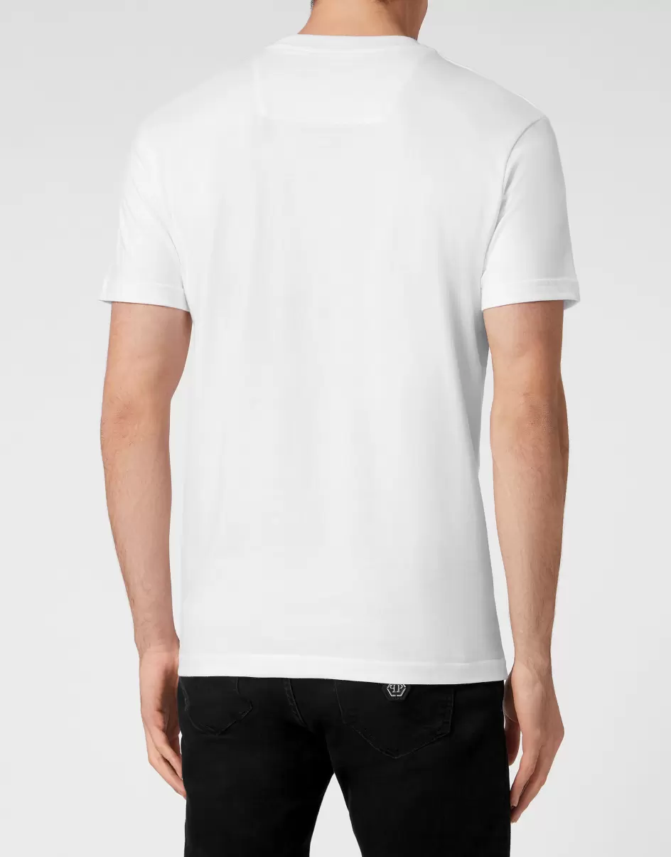 Vertrieb T-Shirt Round Neck Ss Smile T-Shirt White/Fuxiafluo Herren Philipp Plein - 2
