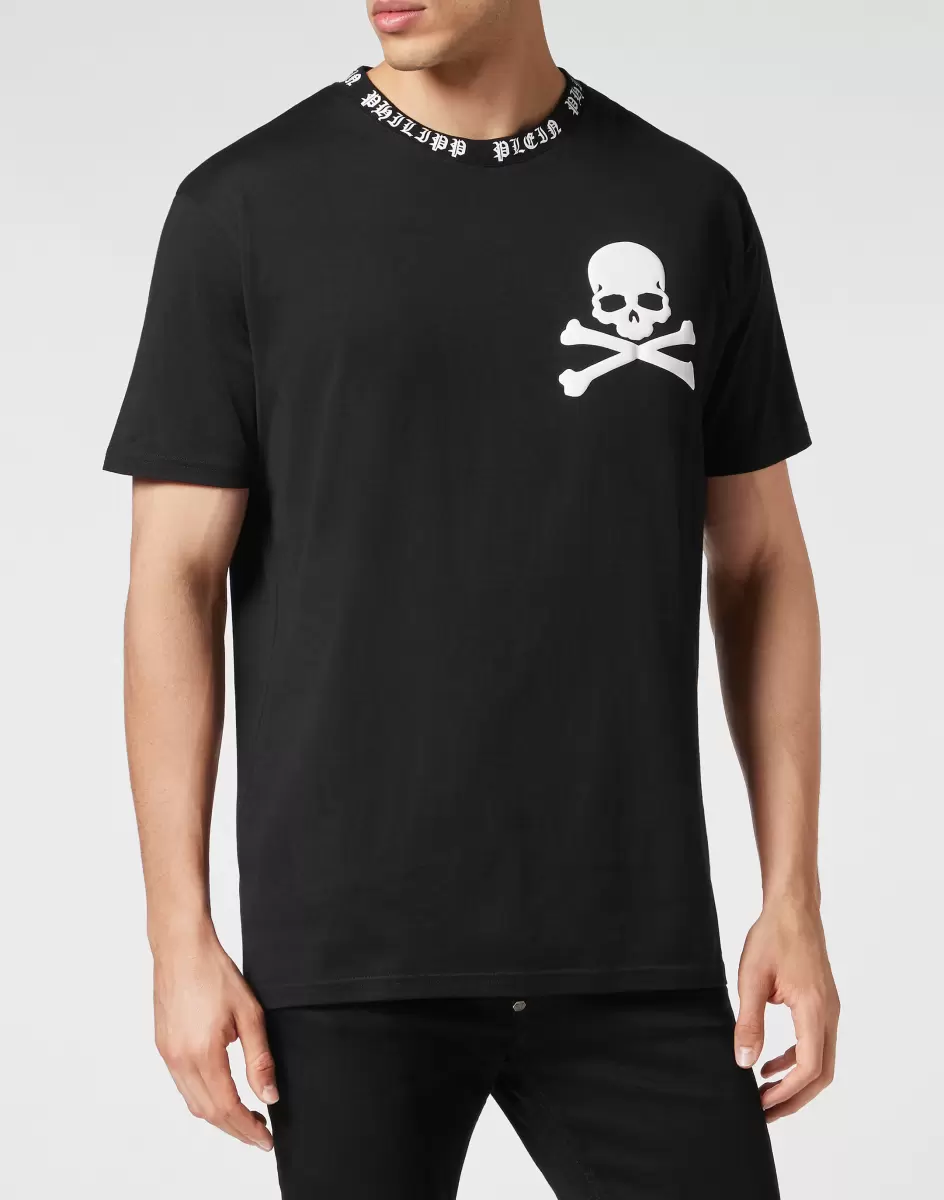 Marke T-Shirt Round Neck Ss Skull&Bones Philipp Plein Herren Black T-Shirt - 1