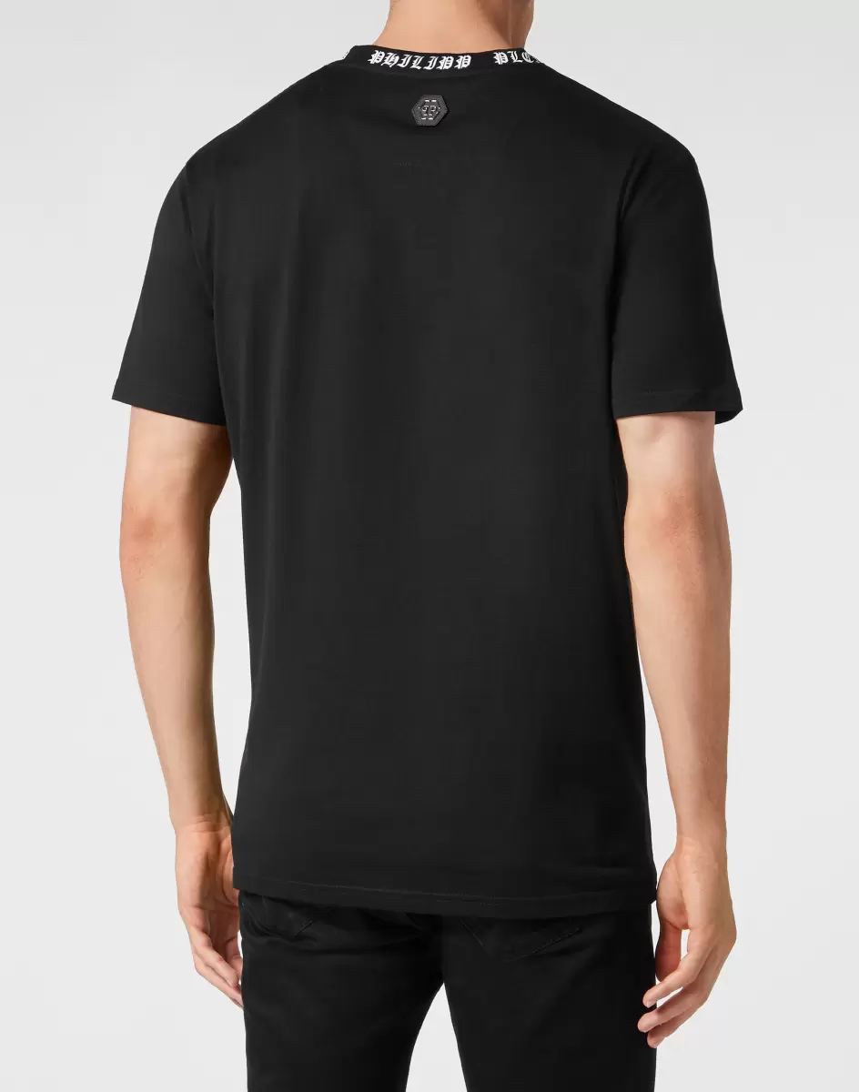 Marke T-Shirt Round Neck Ss Skull&Bones Philipp Plein Herren Black T-Shirt - 2