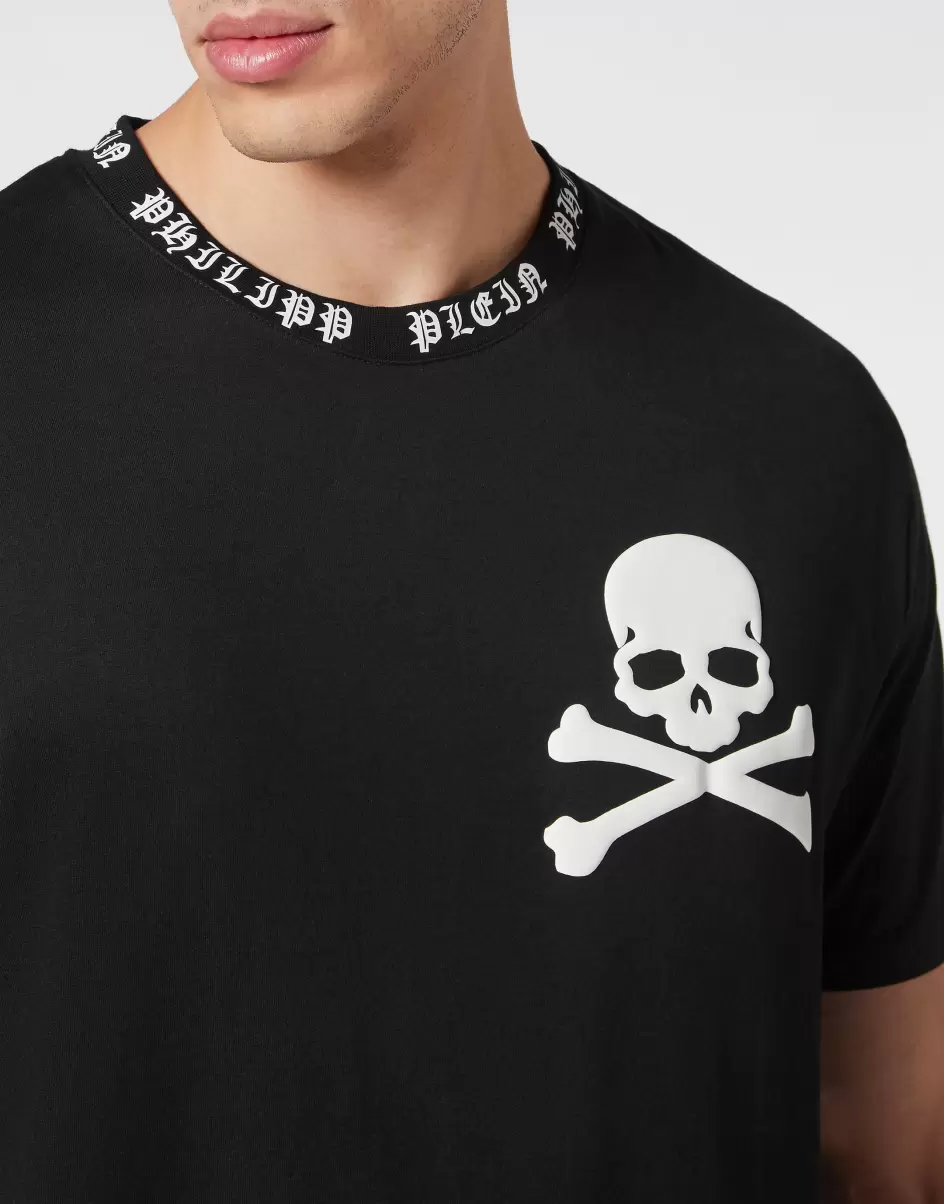 Marke T-Shirt Round Neck Ss Skull&Bones Philipp Plein Herren Black T-Shirt - 4