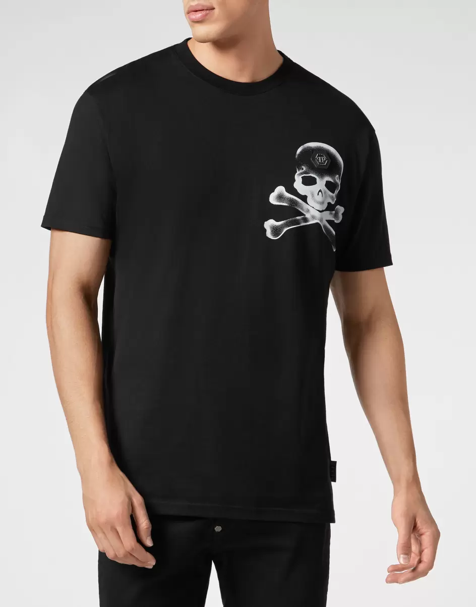 Philipp Plein T-Shirt Round Neck Ss Gothic Plein Herren T-Shirt Black Preis - 1