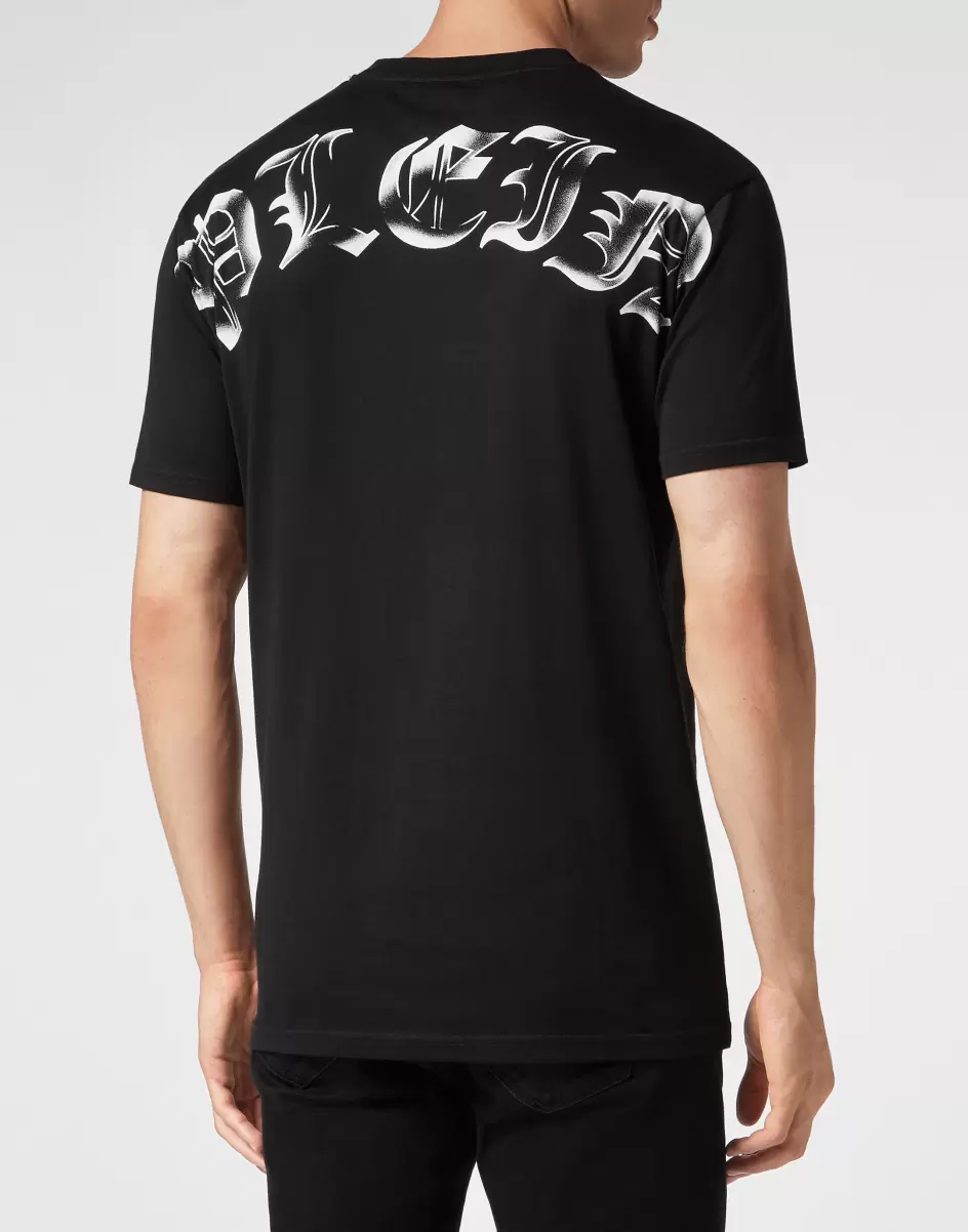 Philipp Plein T-Shirt Round Neck Ss Gothic Plein Herren T-Shirt Black Preis - 2