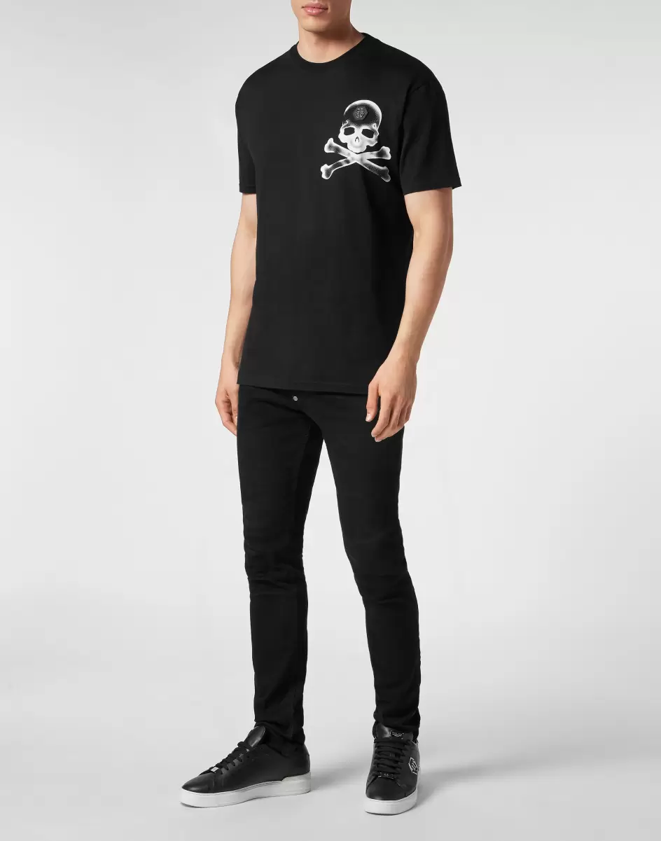 Philipp Plein T-Shirt Round Neck Ss Gothic Plein Herren T-Shirt Black Preis - 3