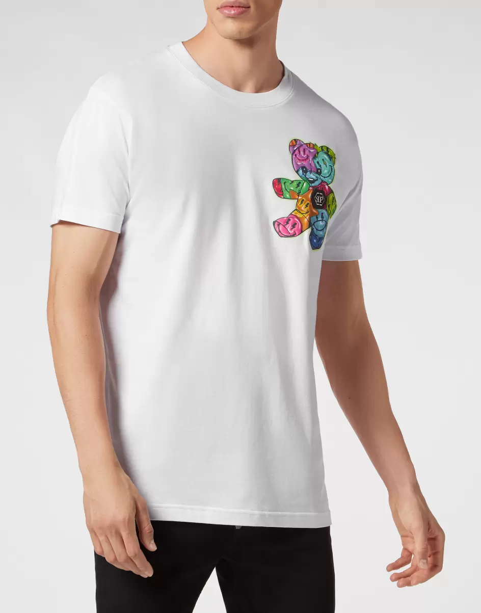 White Philipp Plein T-Shirt Round Neck Ss Smile Design Herren T-Shirt - 1