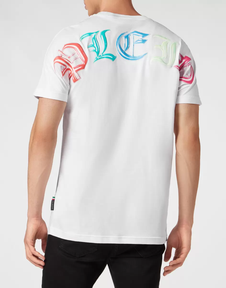 White Philipp Plein T-Shirt Round Neck Ss Smile Design Herren T-Shirt - 2
