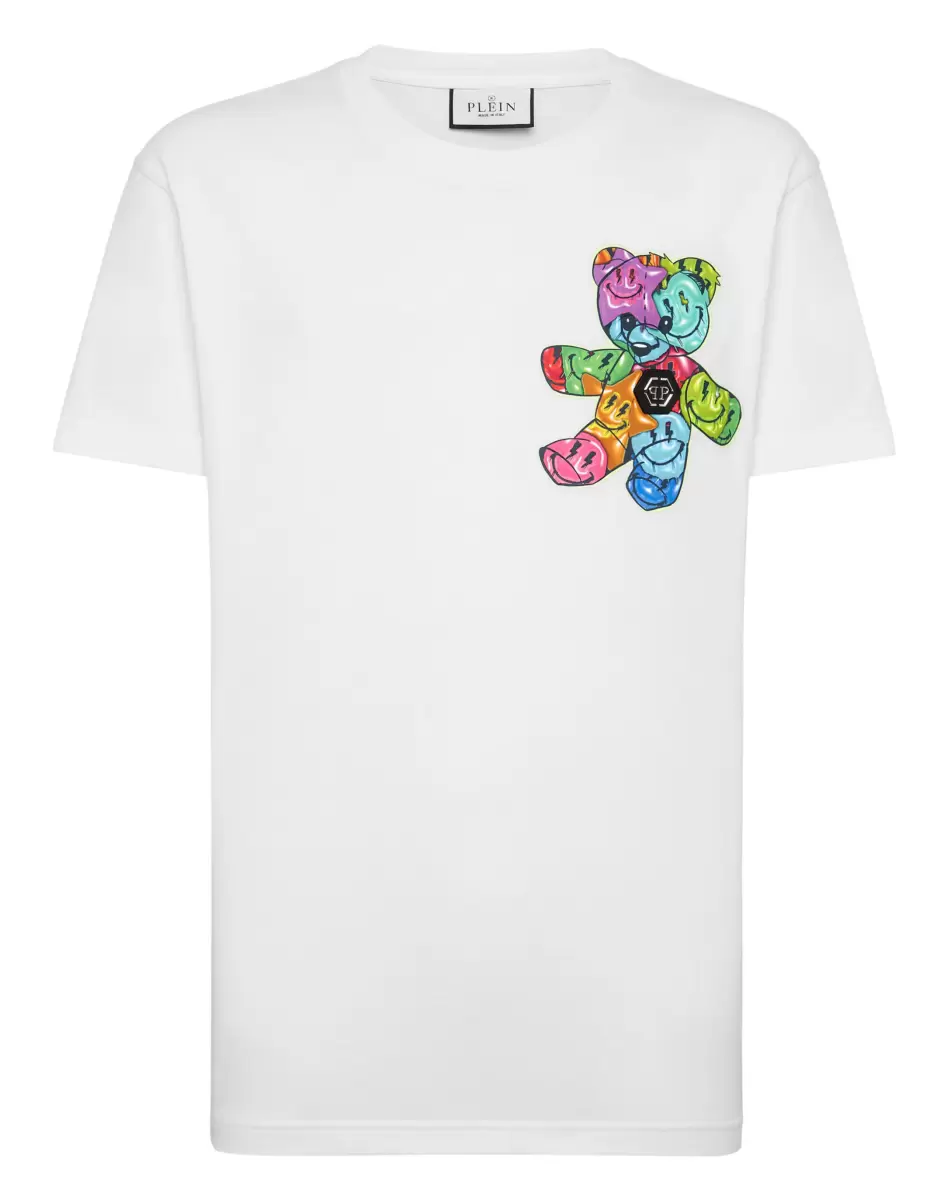 White Philipp Plein T-Shirt Round Neck Ss Smile Design Herren T-Shirt