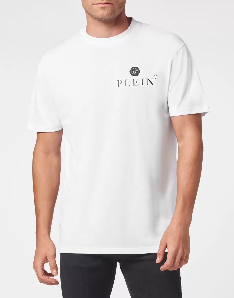 Befehl White Philipp Plein Herren T-Shirt T-Shirt Round Neck Ss Hexagon - 1