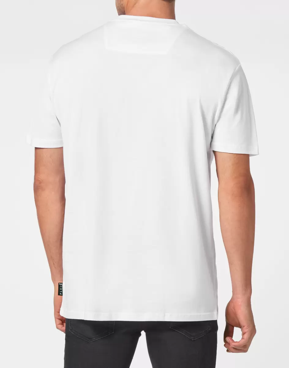 Befehl White Philipp Plein Herren T-Shirt T-Shirt Round Neck Ss Hexagon - 2