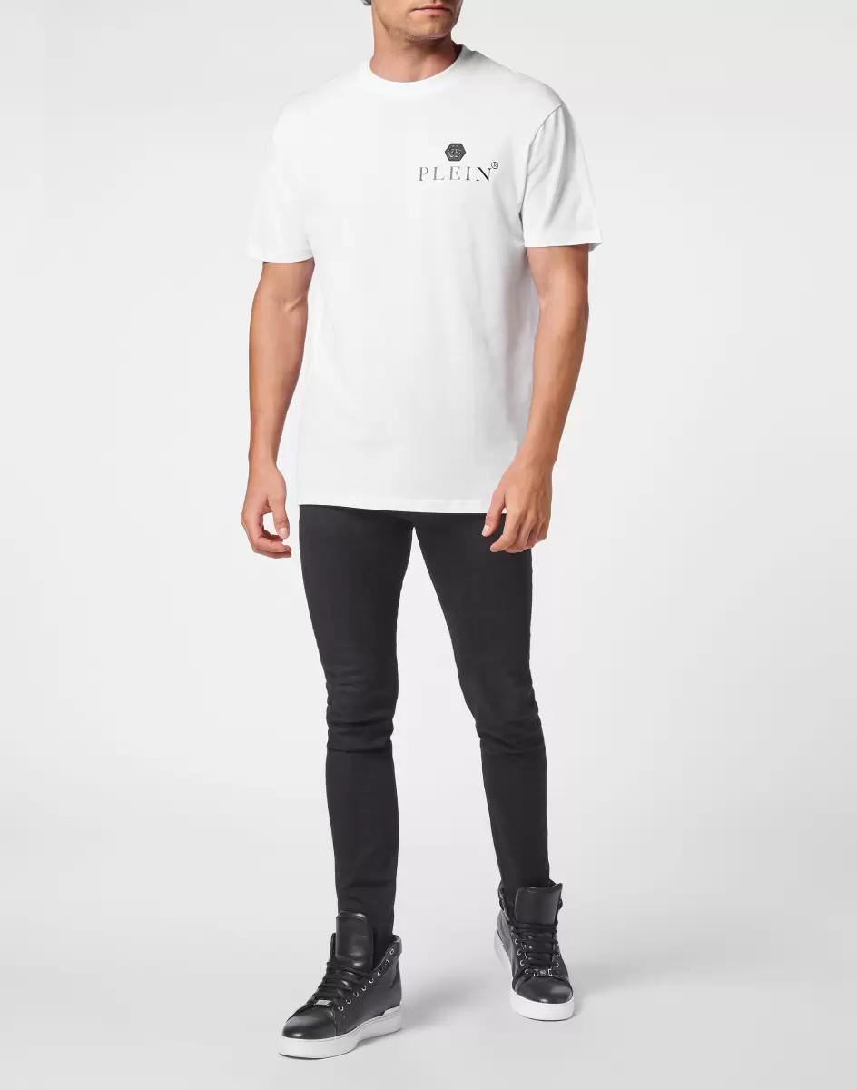 Befehl White Philipp Plein Herren T-Shirt T-Shirt Round Neck Ss Hexagon - 3