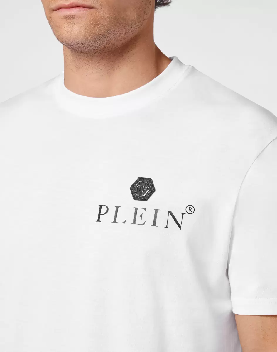 Befehl White Philipp Plein Herren T-Shirt T-Shirt Round Neck Ss Hexagon - 4