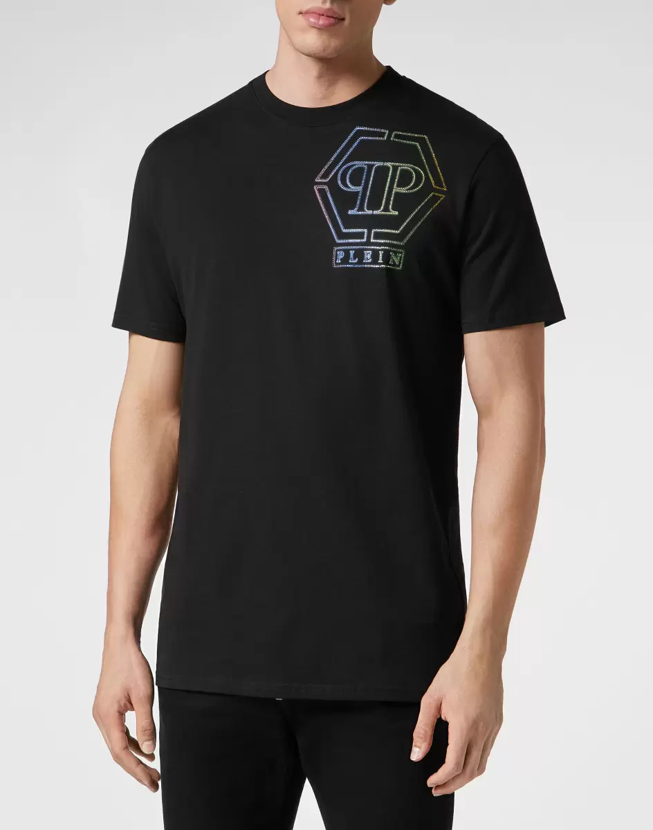 Philipp Plein Black Herren T-Shirt V-Neck Ss Robustheit T-Shirt - 1