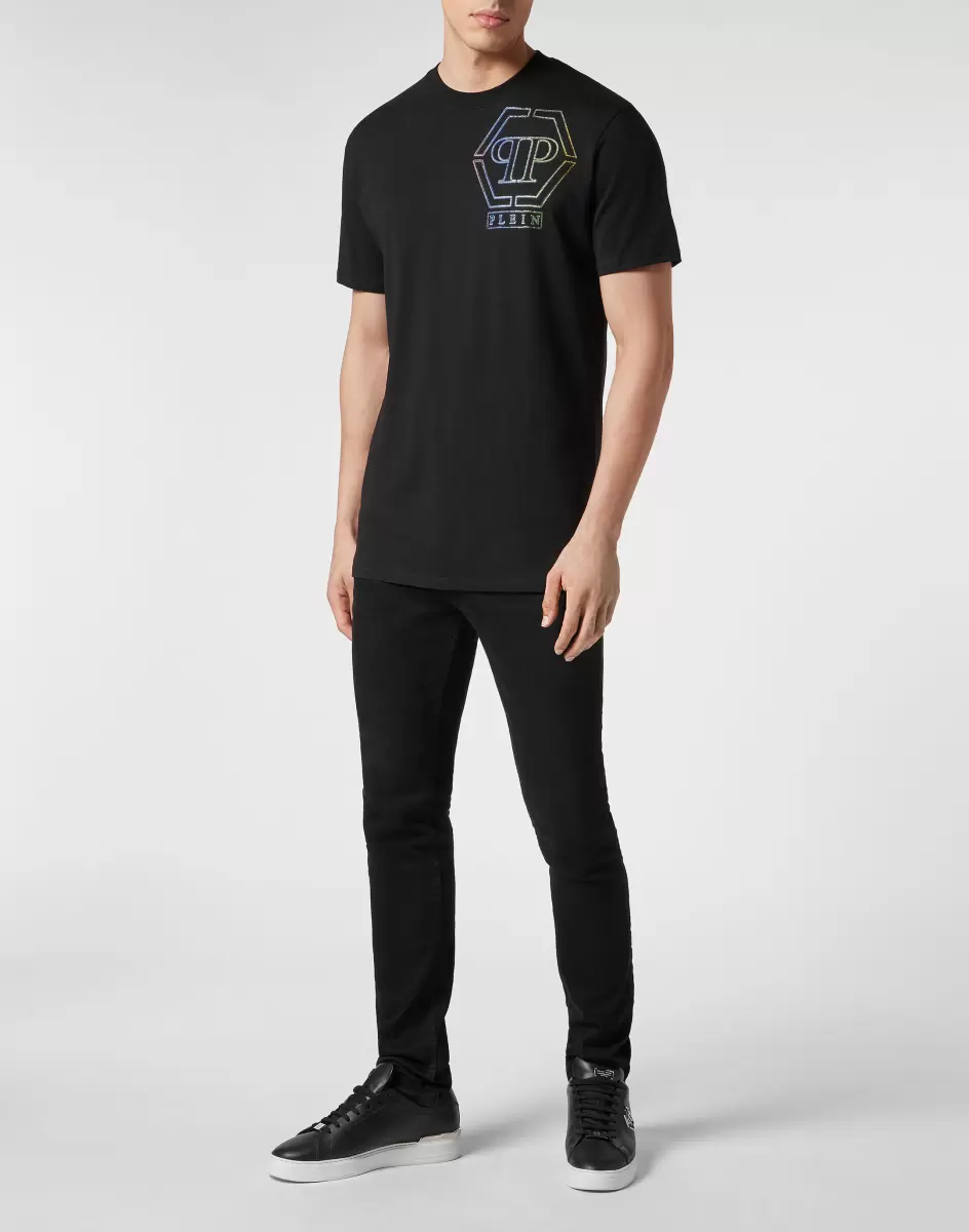Philipp Plein Black Herren T-Shirt V-Neck Ss Robustheit T-Shirt - 3