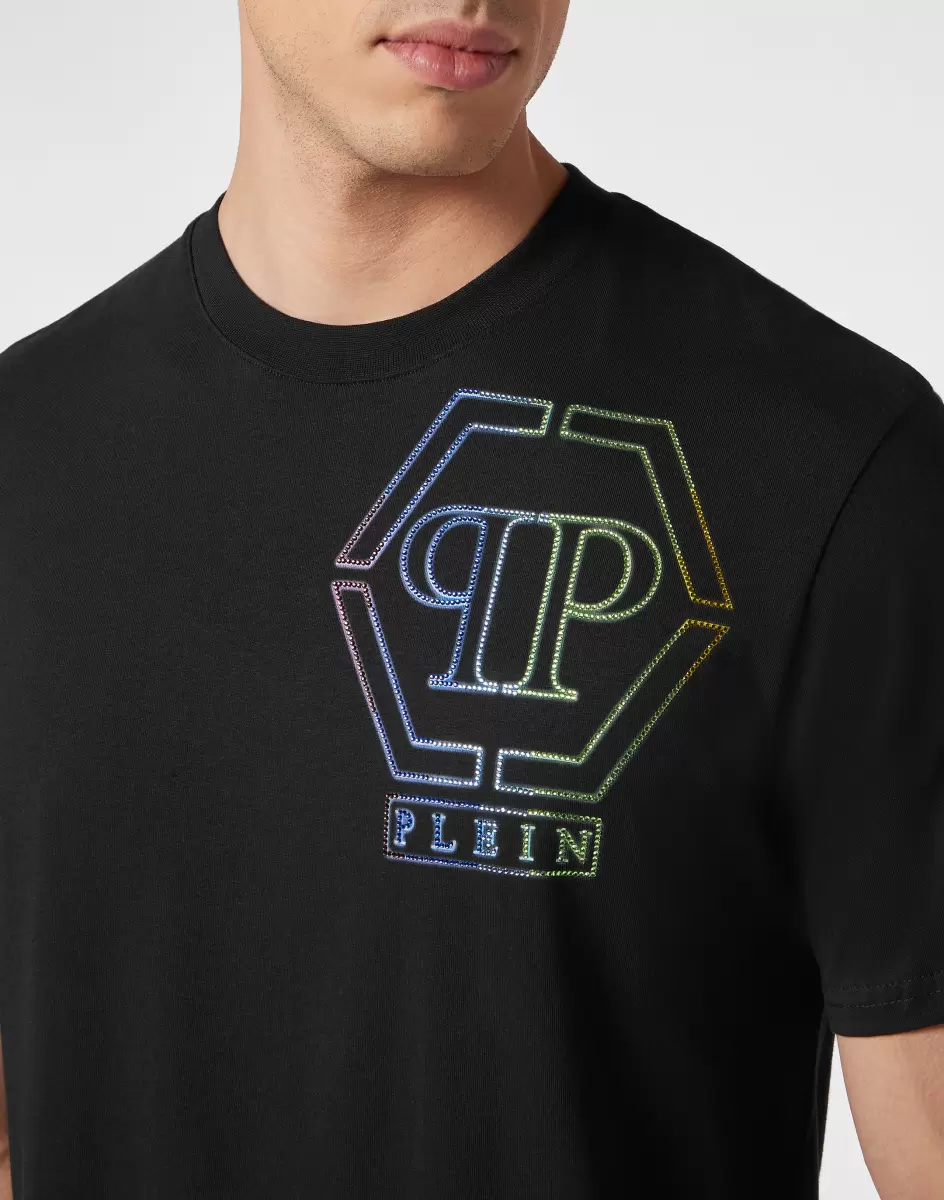 Philipp Plein Black Herren T-Shirt V-Neck Ss Robustheit T-Shirt - 4
