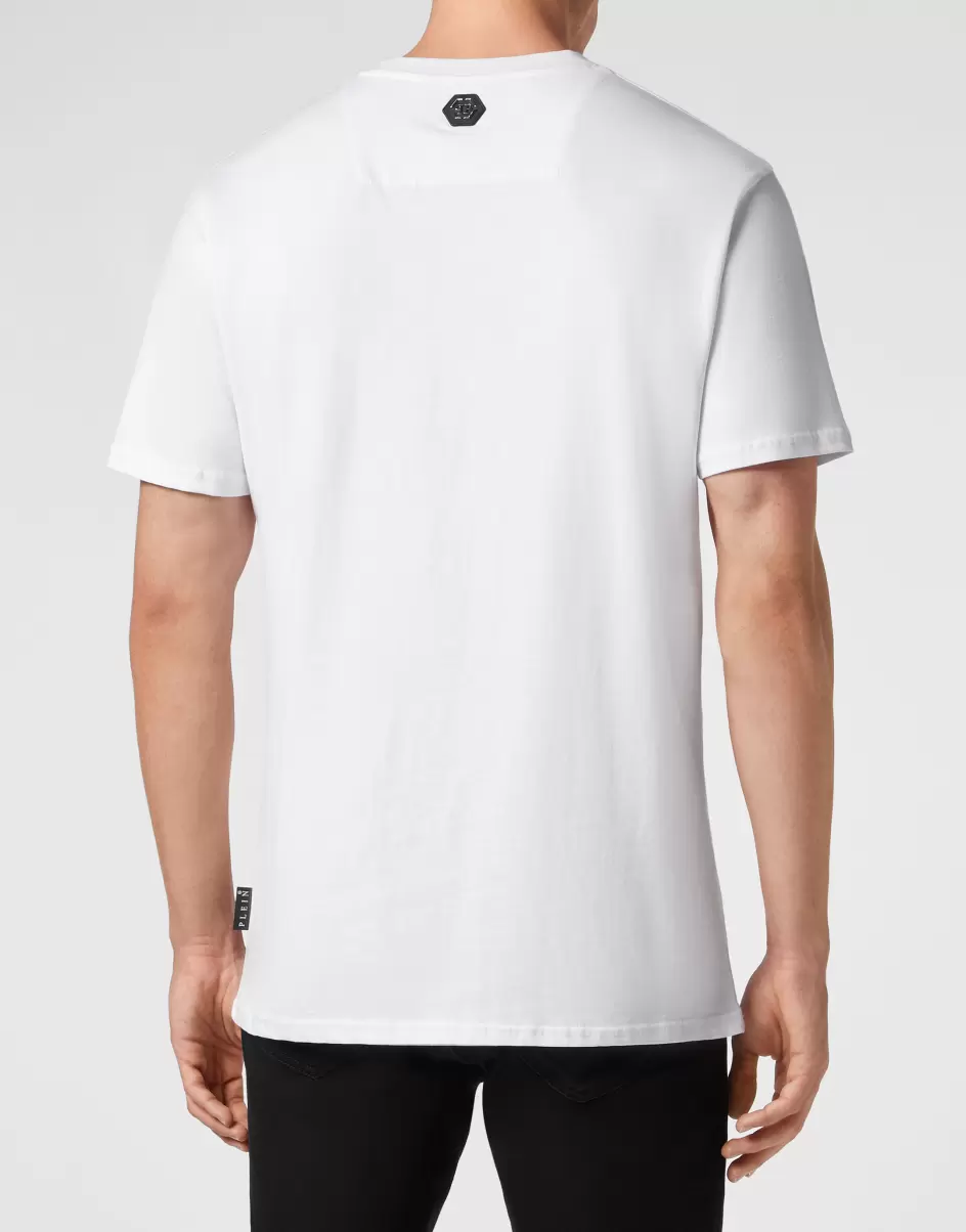 Herren T-Shirt T-Shirt V-Neck Ss White Philipp Plein Mengenrabatt - 2