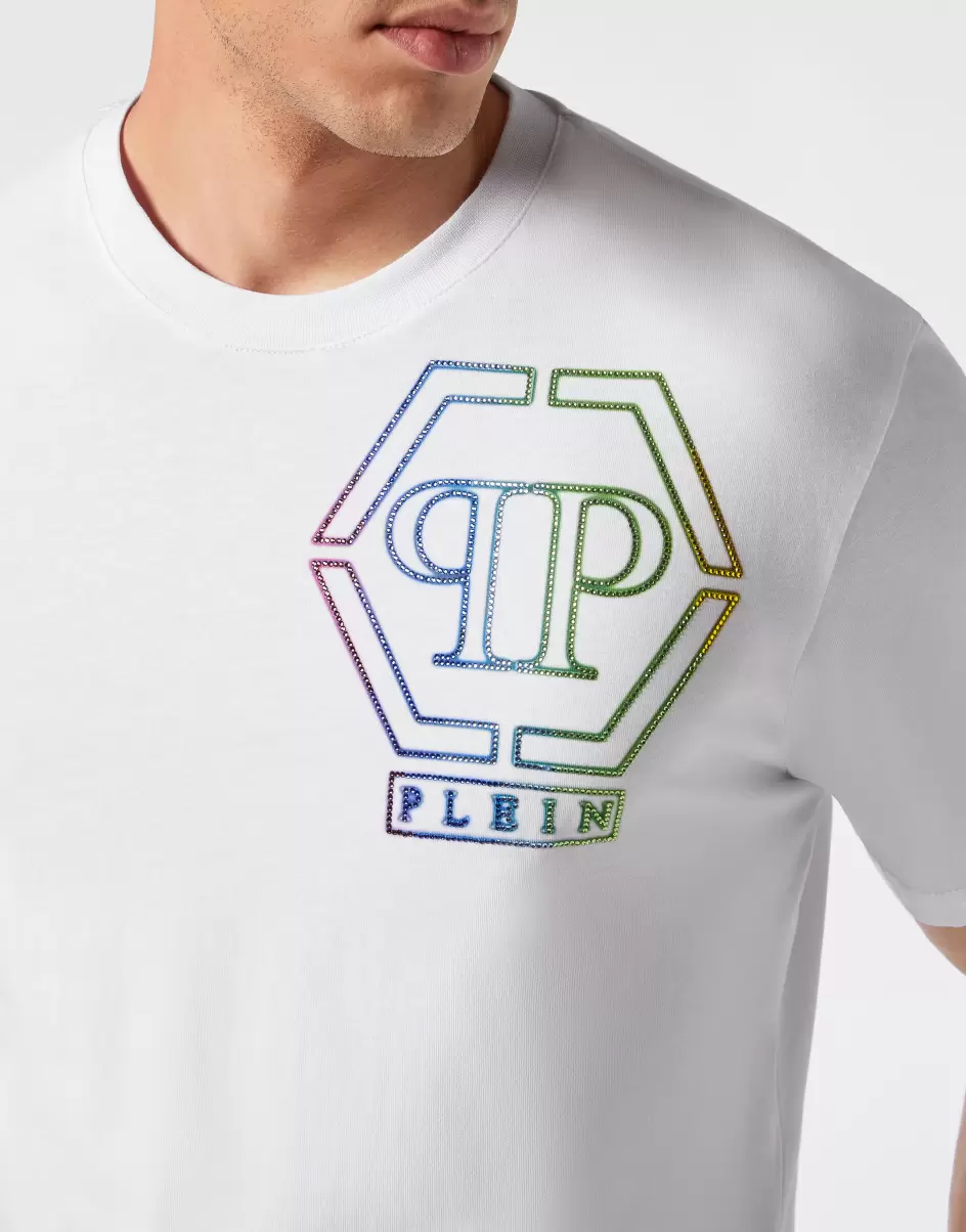 Herren T-Shirt T-Shirt V-Neck Ss White Philipp Plein Mengenrabatt - 4