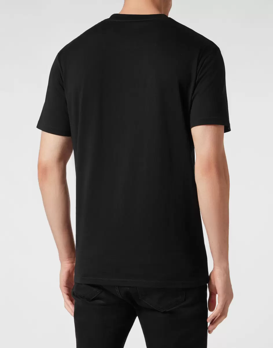 T-Shirt Philipp Plein Herren Black Reduzierter Preis T-Shirt Round Neck Ss - 2