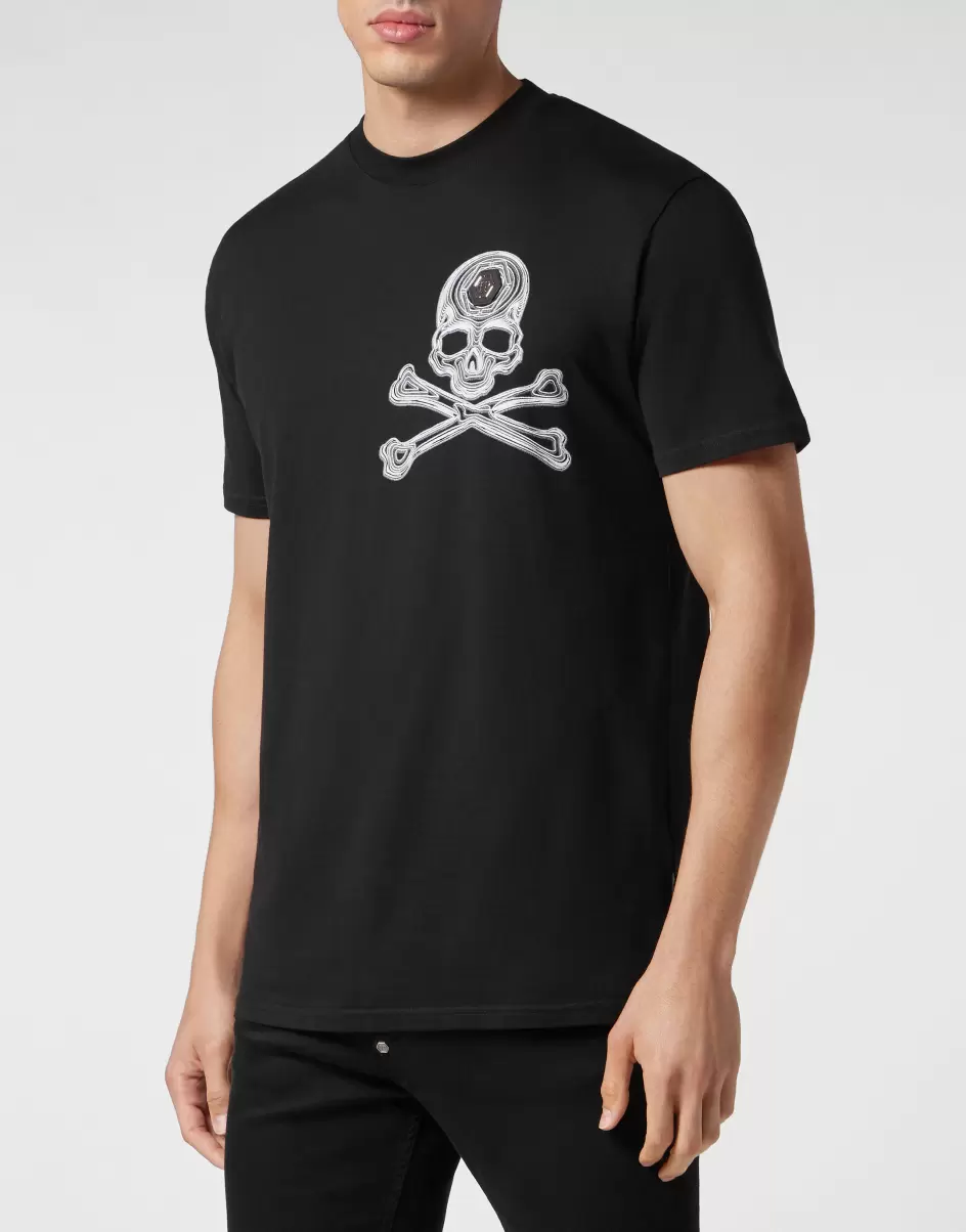 Philipp Plein Black Herren Lieferung T-Shirt Round Neck Ss Skull&Bones T-Shirt - 1