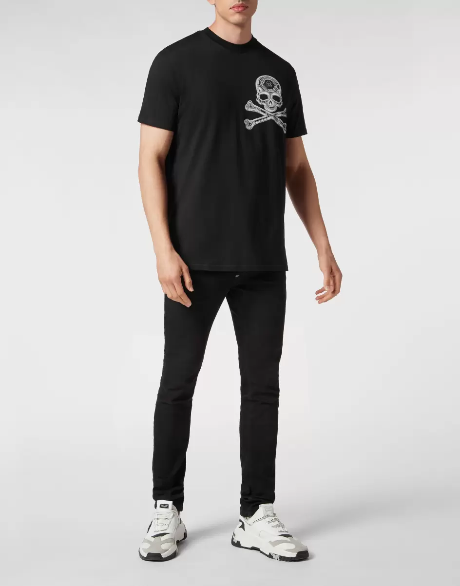 Philipp Plein Black Herren Lieferung T-Shirt Round Neck Ss Skull&Bones T-Shirt - 3