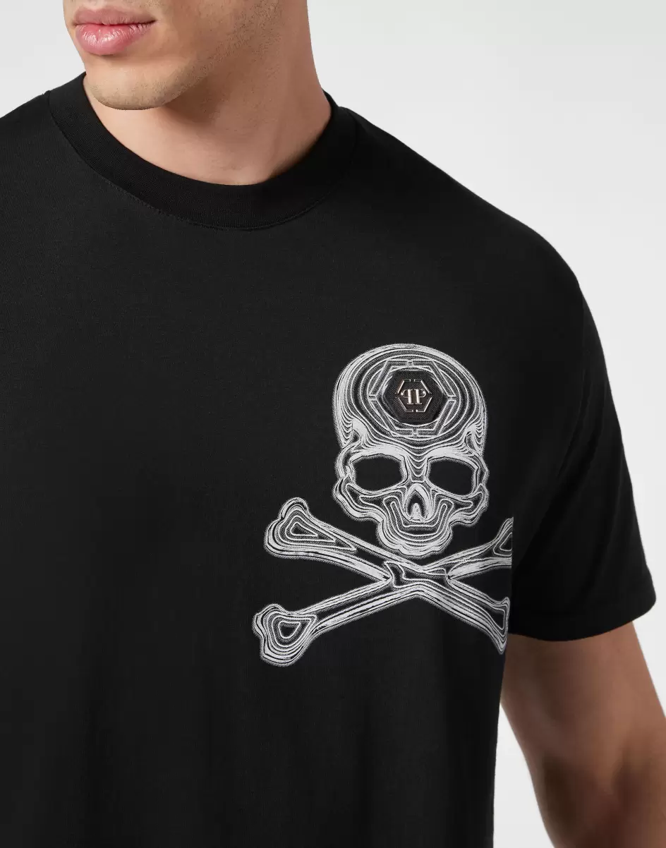 Philipp Plein Black Herren Lieferung T-Shirt Round Neck Ss Skull&Bones T-Shirt - 4