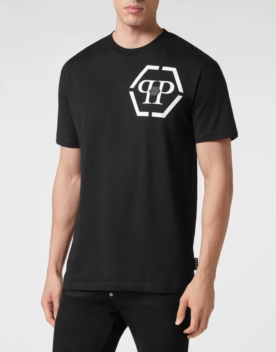 T-Shirt Round Neck Ss Herren Philipp Plein T-Shirt Zuverlässigkeit Black - 1