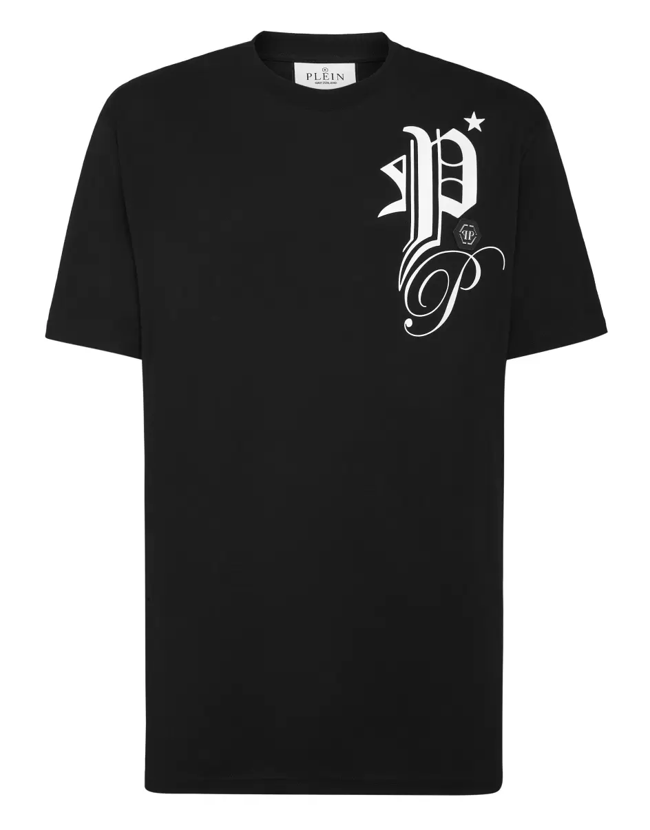 Hochwertig Black T-Shirt Round Neck Ss Herren T-Shirt Philipp Plein