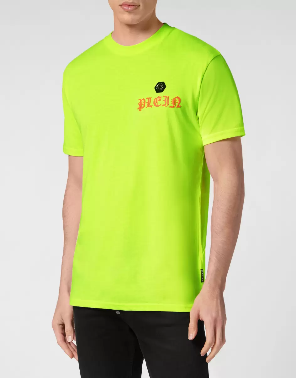 T-Shirt Round Neck Ss T-Shirt Philipp Plein Herren Popularität Yellow Fluo - 1