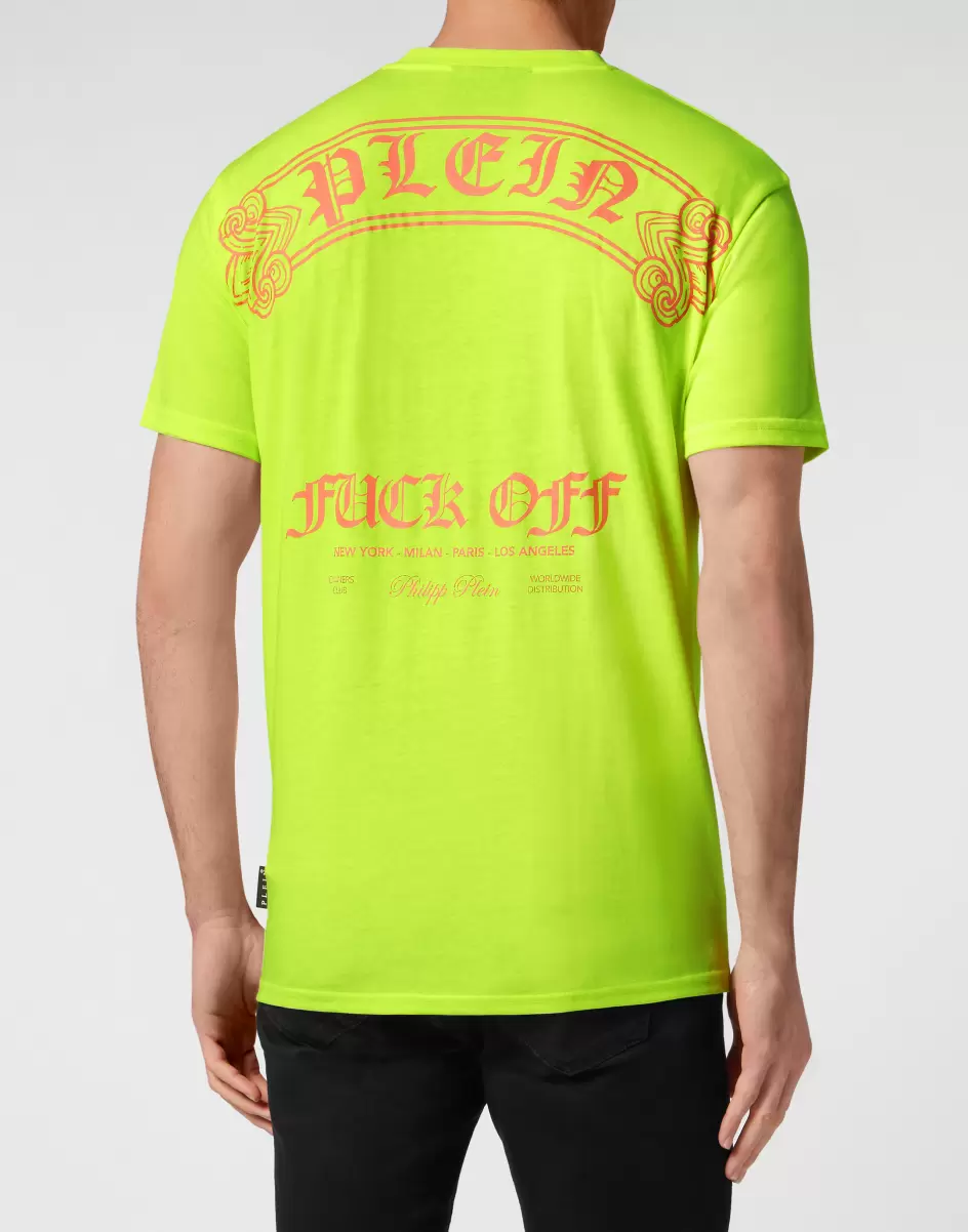 T-Shirt Round Neck Ss T-Shirt Philipp Plein Herren Popularität Yellow Fluo - 2