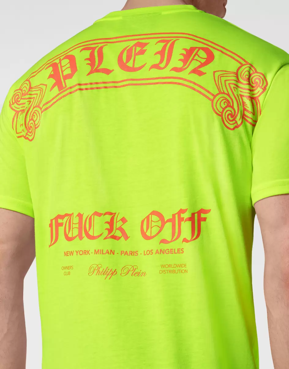 T-Shirt Round Neck Ss T-Shirt Philipp Plein Herren Popularität Yellow Fluo - 4