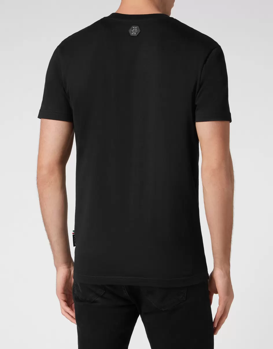 T-Shirt Rabattaktion Philipp Plein T-Shirt Round Neck Ss Smile Black Herren - 2