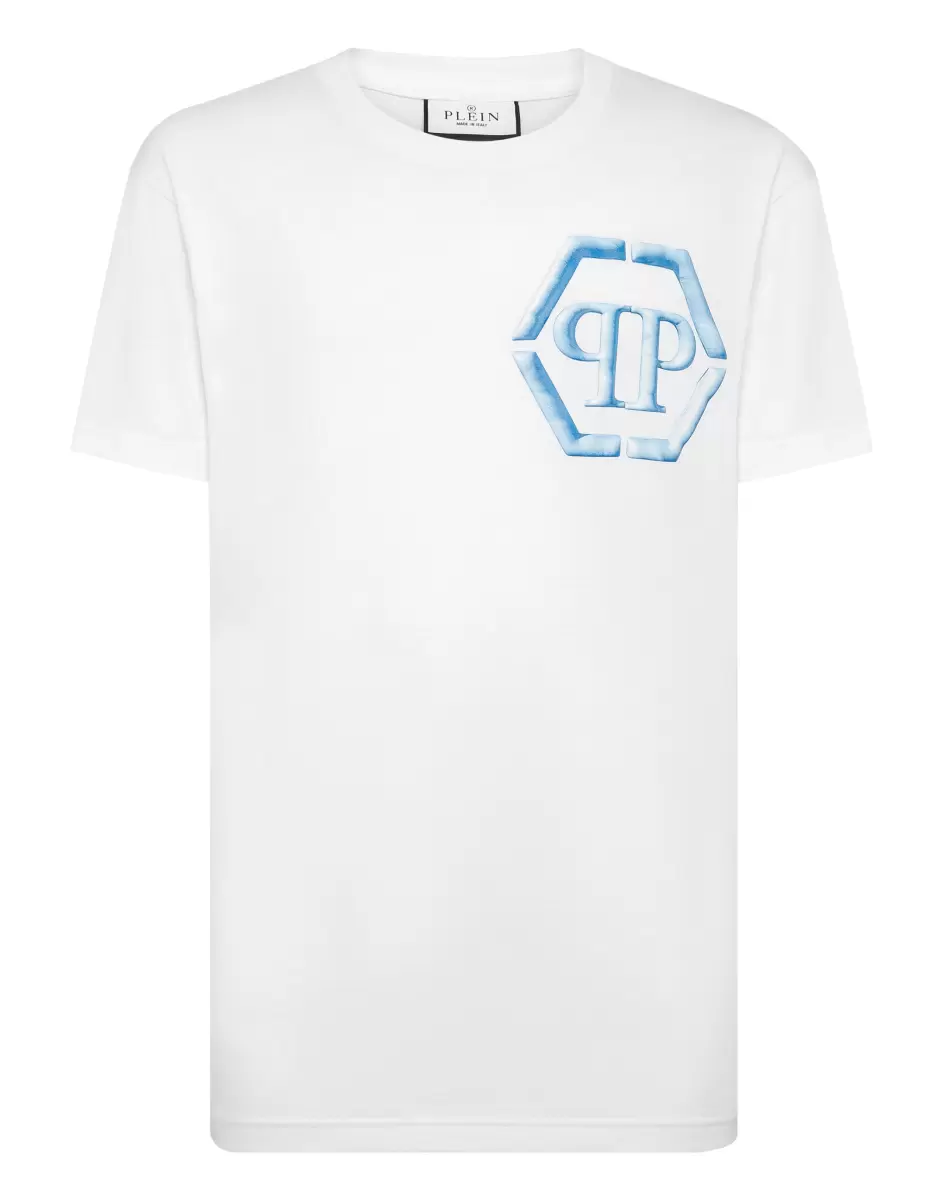 T-Shirt Round Neck Ss Hexagon Philipp Plein Verkaufspreis Herren White T-Shirt