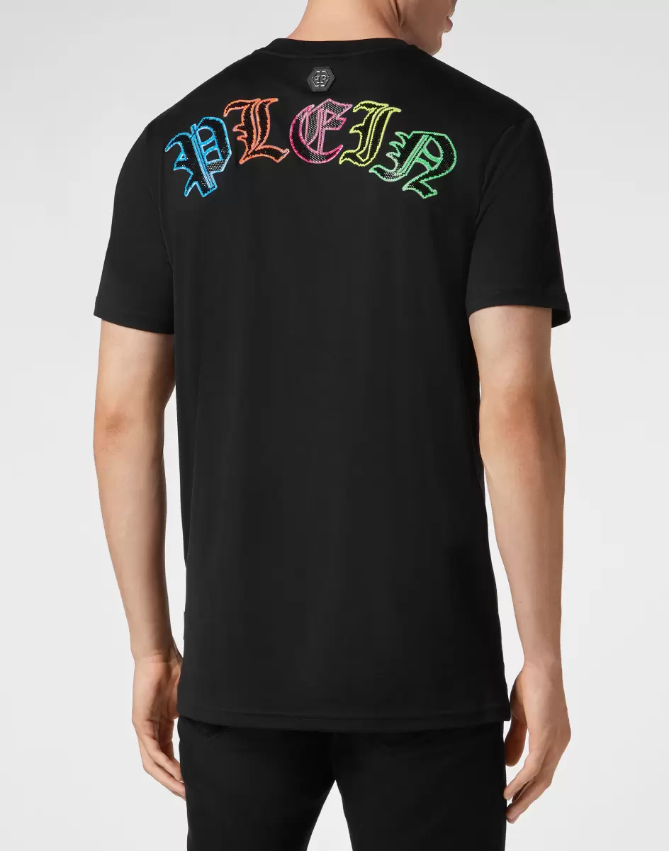 Philipp Plein T-Shirt Round Neck Ss With Crystals Popularität Black T-Shirt Herren - 2