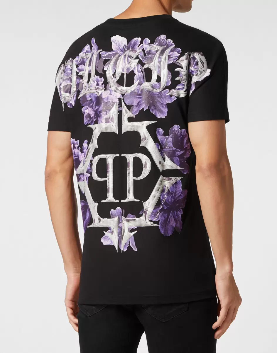 T-Shirt Round Neck Ss Flowers T-Shirt Produktion Herren Black Philipp Plein - 2